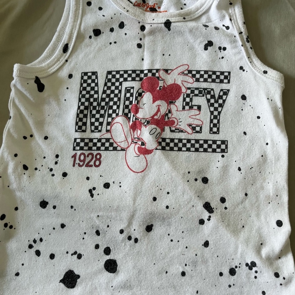 Mickey Mouse Kids Tank Top - White and Black